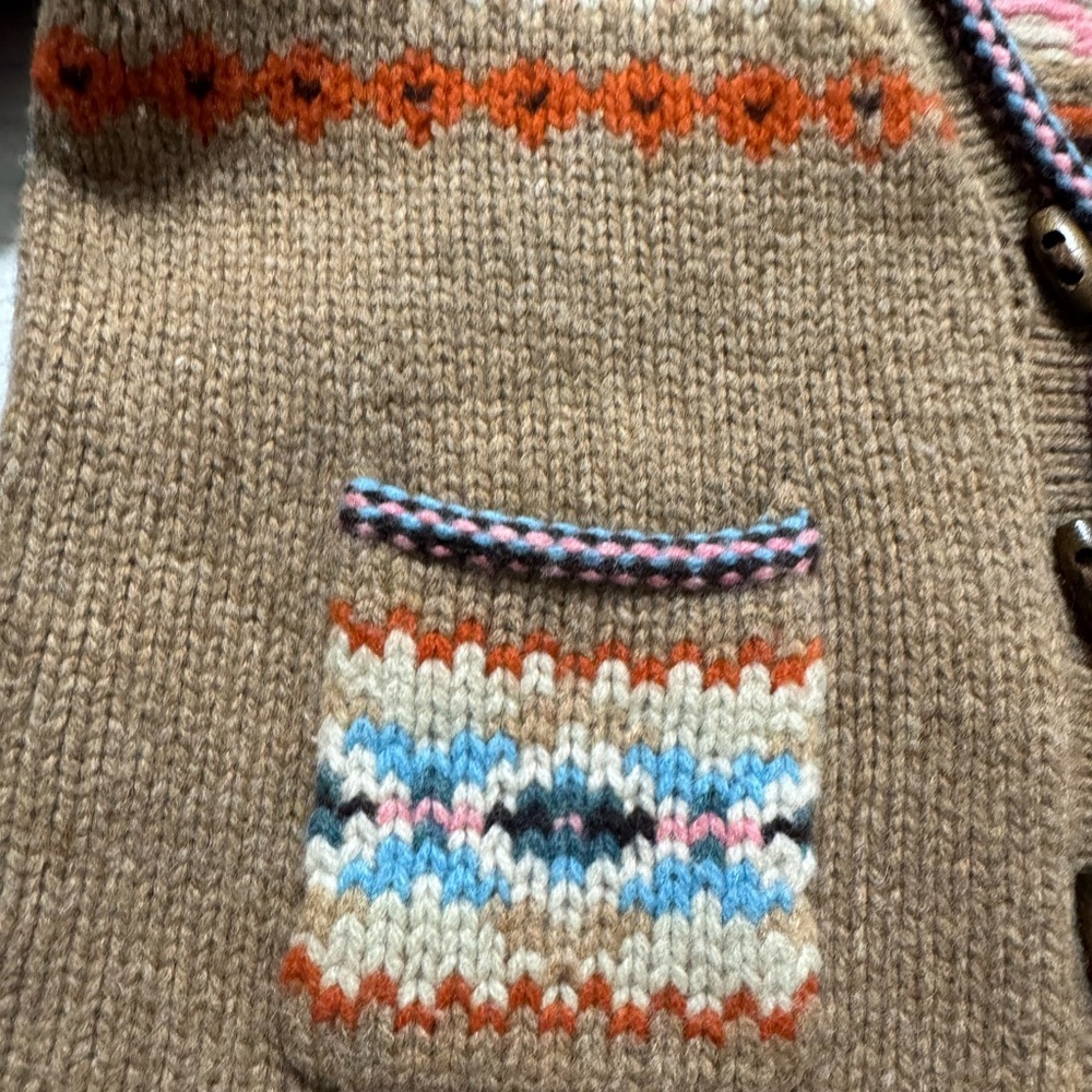 GAP Tan and Pink Patterned Cardigan Sweater - Picture 3 of 8